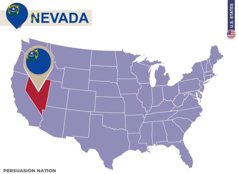 Nevada State on USA Map