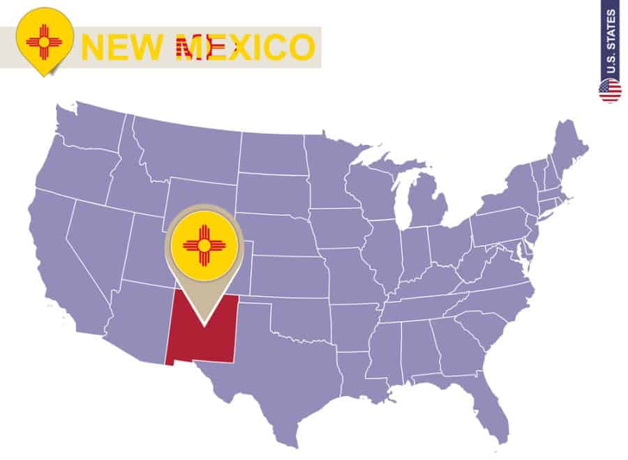 New Mexico State on USA Map